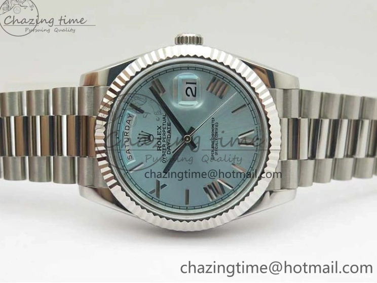 MiroTime 0421 WaterResistant Day Date 40 SS Bp Maker 1:1 Best Edition Tiffany Blue Roman Dial on SS Bracelet A 2549